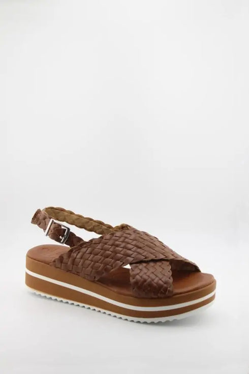 Oh My Sandals Braided Slingback Platform Sandals